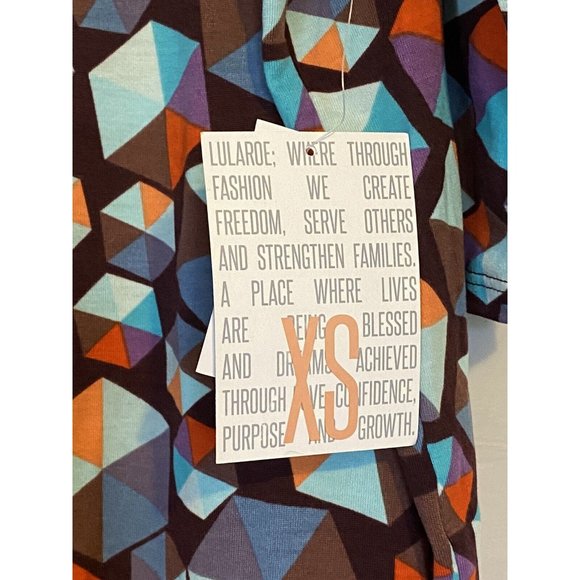 LuLaRoe Irma Simply Comfortable T Shirt Womens Sz XS Geometric Multi Color NWT - Picture 4 of 10